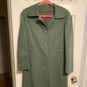 VTG 1970's "Fashionbilt Coat for All Seasons" Green Midi Dress Coat Medium